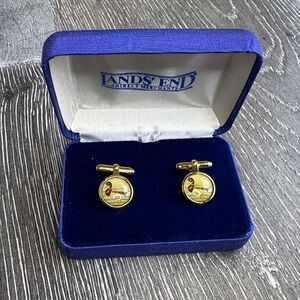 Lands' End Gold and Multicolor Cufflinks